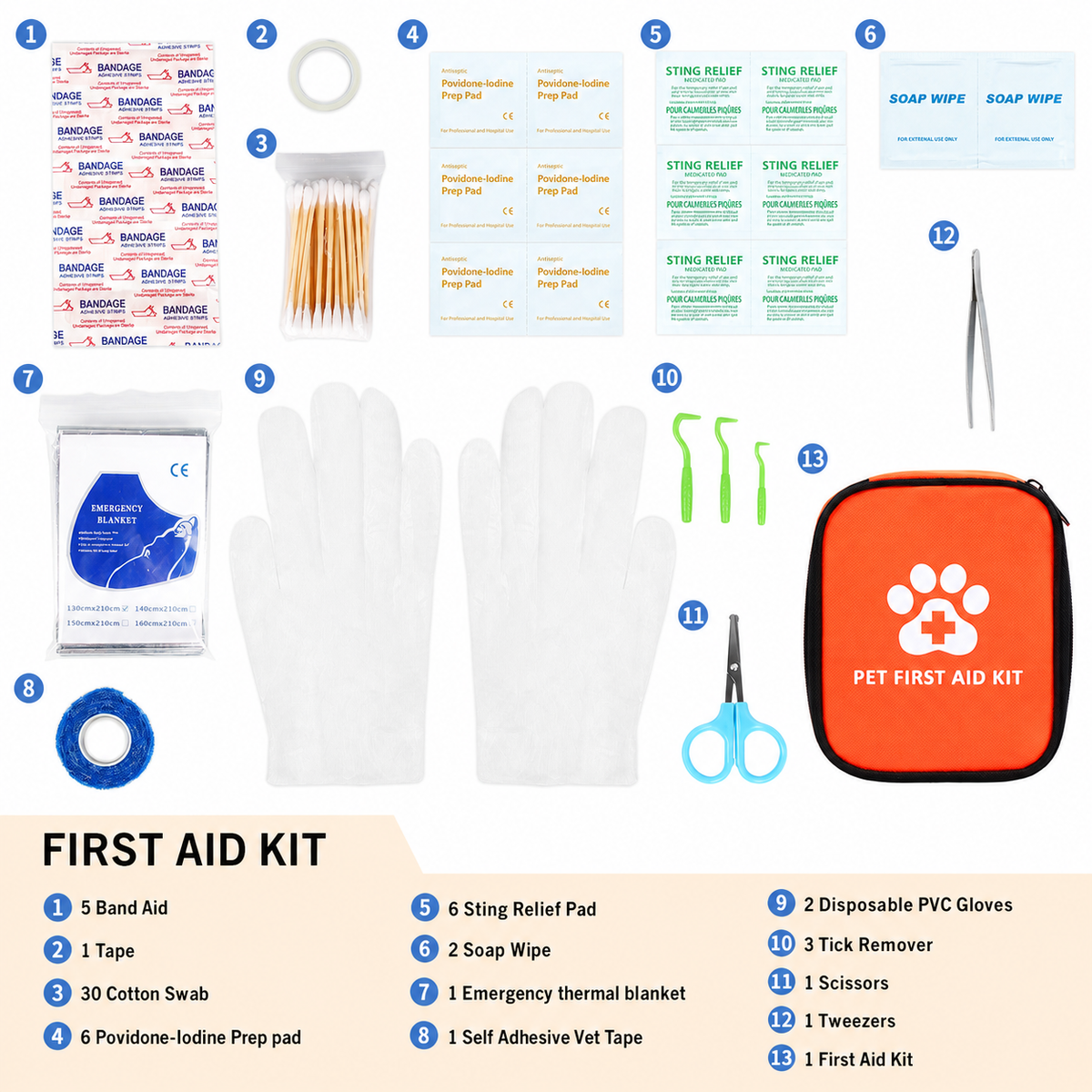 Portable Pet Travel First Aid Kit