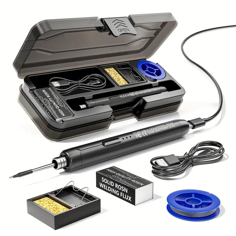 5V USB mini soldering iron and replacement tips - 3-Head Red