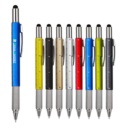 6-in-1 multifunction tool pen - Bullet type 1.0, Silver