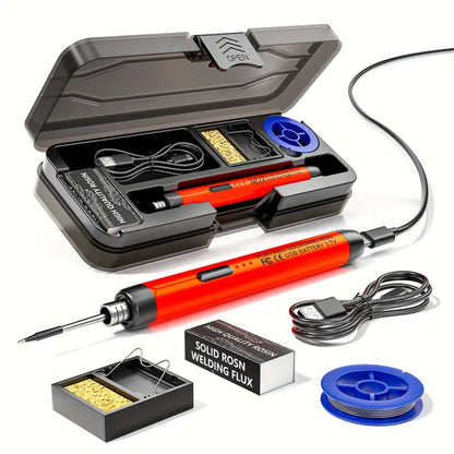 5V USB mini soldering iron and replacement tips - 3-Head Blue