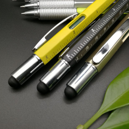 6-in-1 multifunction tool pen - Bullet type 1.0, Yellow