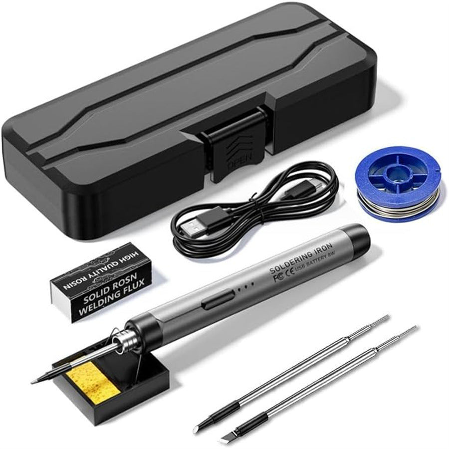 5V USB mini soldering iron and replacement tips - Round-Tip