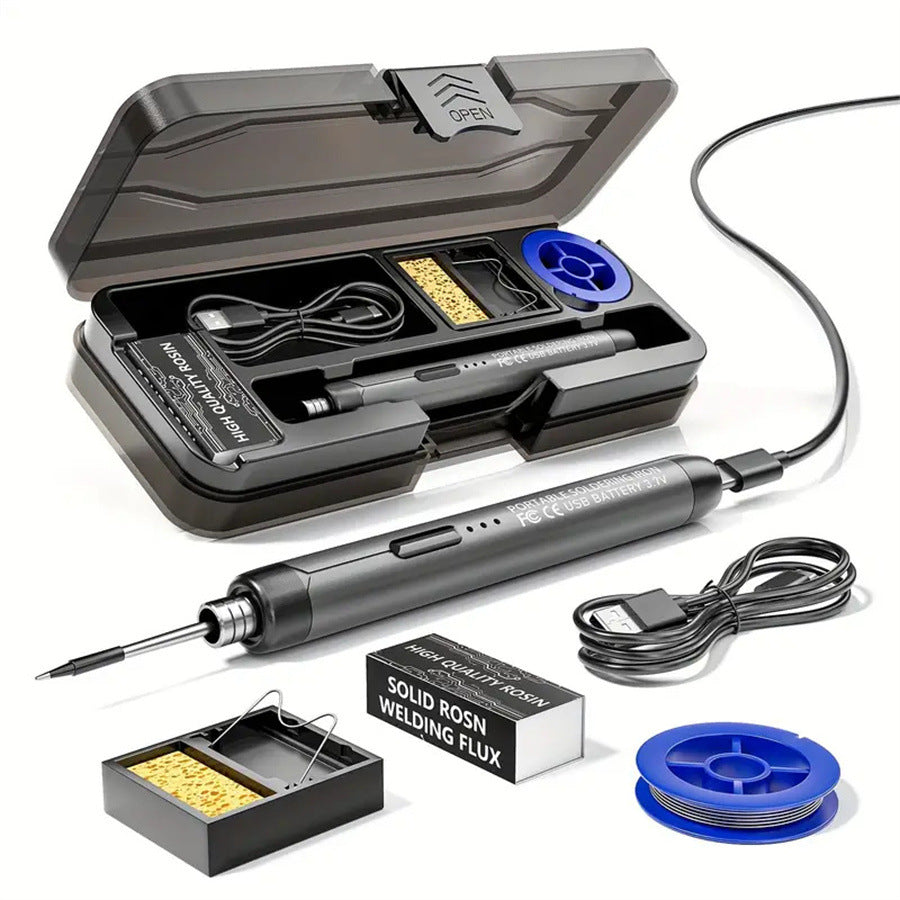 5V USB mini soldering iron and replacement tips - 3-Head Gray