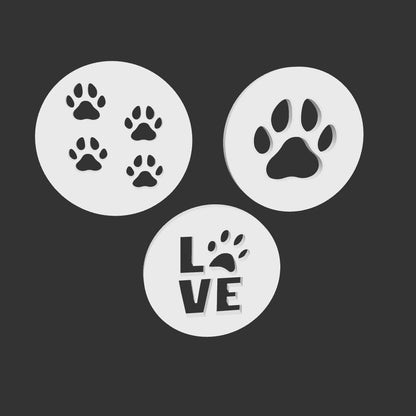 Paw Print Coffee Stencil Set (3-Pack)